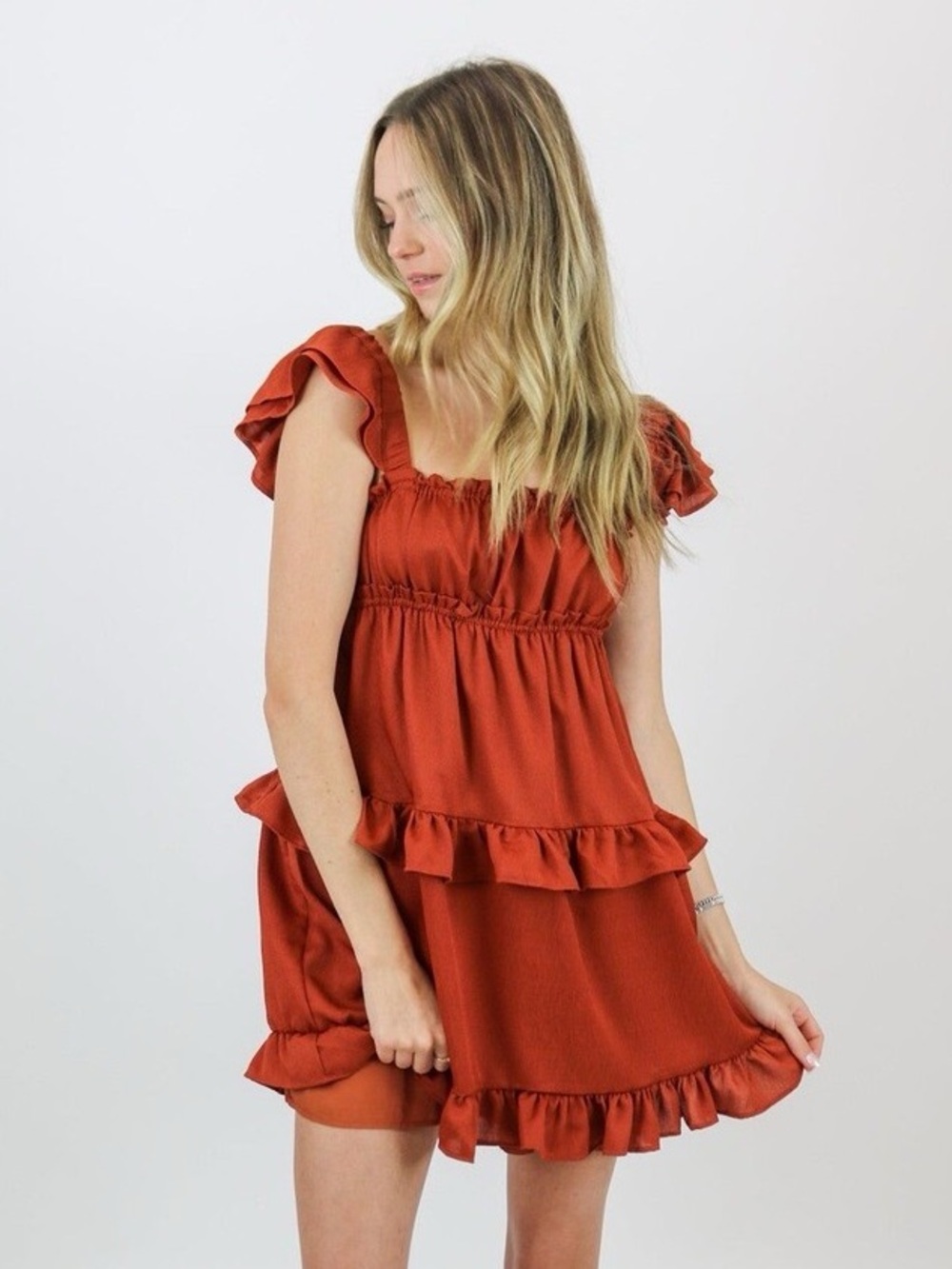 Rust Ruffle Sundress